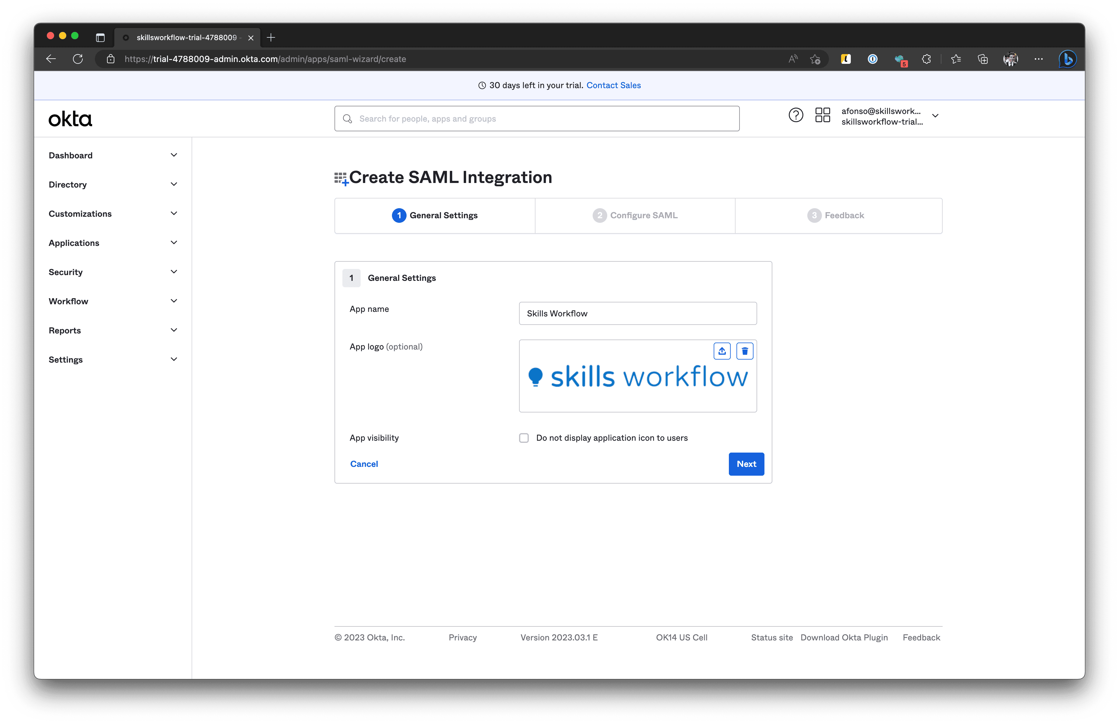 Screenshot shows button to add an App.